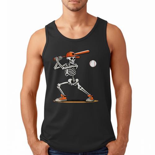 Baseball Skeleton Spooky Boys Halloween Baseball Player Men Tank Top - Sportilla