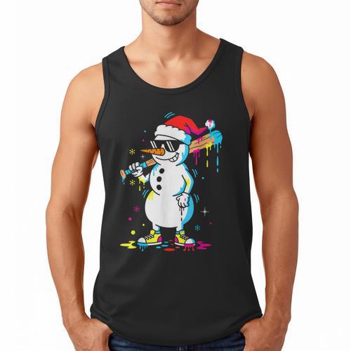 Baseball Snowman Drip Cool Christmas Men Boys Girls Men Tank Top - Sportilla