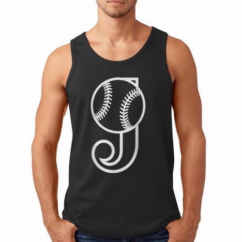 Baseball Sport Player Monogram Cool Initial Letter J Men Tank Top - Sportilla