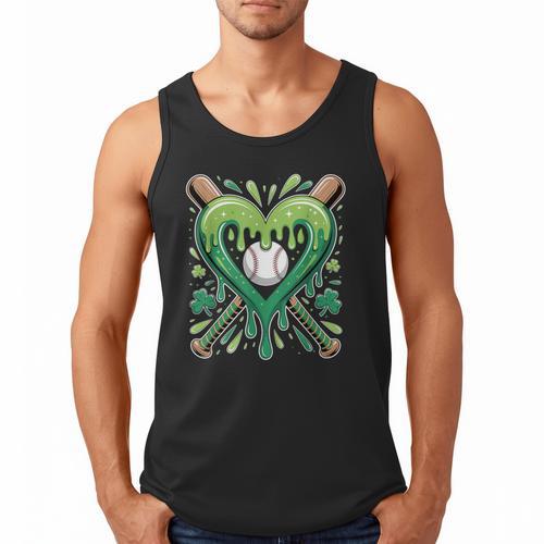 Baseball St Patricks Day Boys Girls Men Women Shamrock Green Men Tank Top - Sportilla