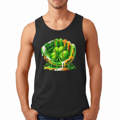 Baseball St Patricks Day Carnival Party Ice Cream Drip Boys Men Tank Top - Sportilla