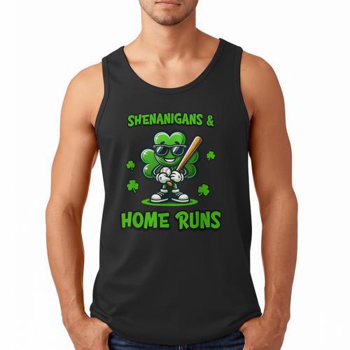 Baseball St Patrick's Day Irish Shamrock Trendy Men Tank Top - Sportilla