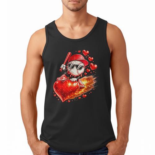 Baseball Valentine's Day Drip Ice Cream Team Men Tank Top - Sportilla