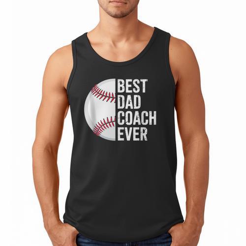 Best Baseball Dad Coach Ever Retro Father Baseball Coach Dad Men Tank Top - Sportilla