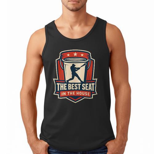The Best Seat In The House Bucket Dad Baseball Dad Men Tank Top - Sportilla