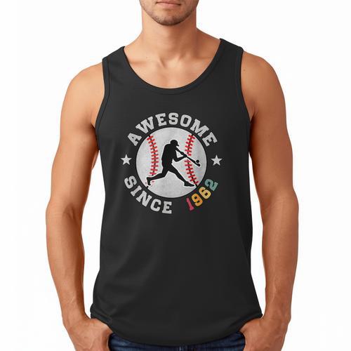 Birthday Baseball Lover 64 Years Old Awesome Since 1962 Men Tank Top - Sportilla