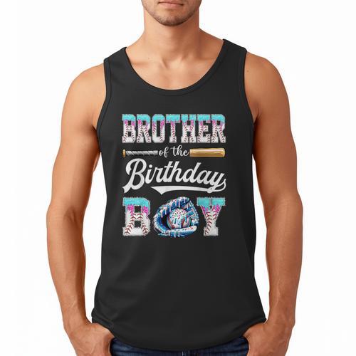 Brother Of The Birthday Boy Baseball Ice Cream Drip Matching Men Tank Top - Sportilla