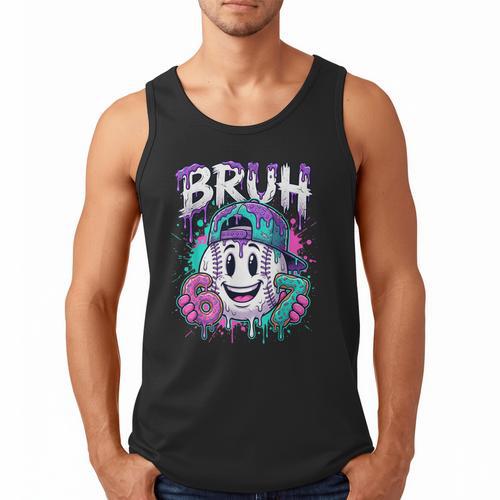 Bruh 67 Baseball Drip Boys Kids Six Seven Meme 6-7 Dripping Men Tank Top - Sportilla