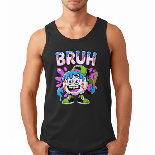 Bruh Baseball Drip Boys Youth Ice Cream Dripping Baseball Men Tank Top - Sportilla