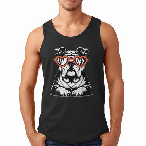 Bulldog Mascot Sports Fan Football Basketball Baseball Men Tank Top - Sportilla