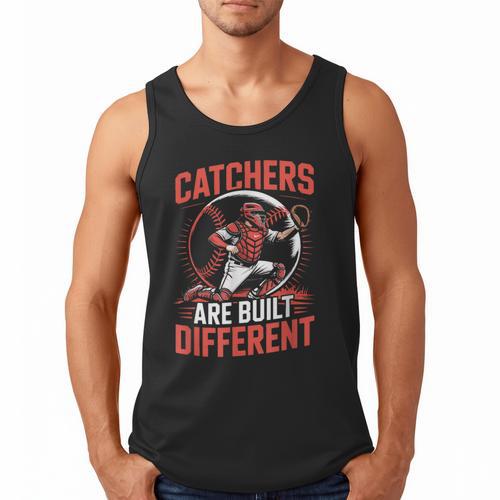 Catchers Are Built Different Baseball Catcher Men Tank Top - Sportilla