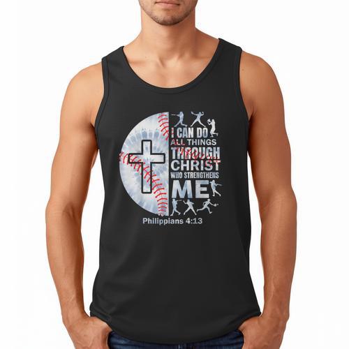 Christian Baseball Men Boy Player Team Religious Philippians Men Tank Top - Sportilla