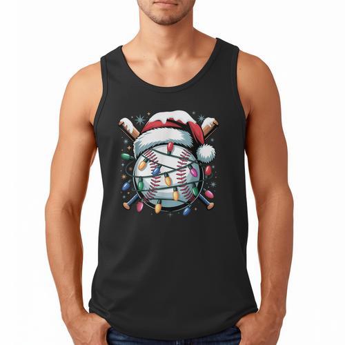 Christmas Baseball Boy Youth Kid Men Santa Hat Xmas Baseball Men Tank Top - Sportilla