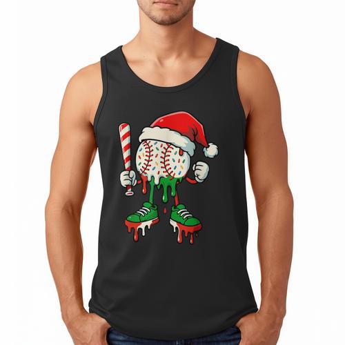 Christmas Baseball Drip For Boys Ice Cream Drip Baseball Men Tank Top - Sportilla