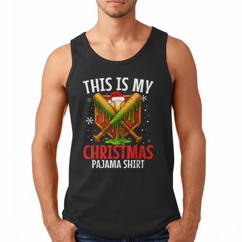 My Christmas Baseball Pajama Helmet Santa Xmas Men Boys Men Tank Top - Sportilla