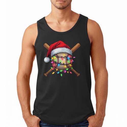 Christmas Baseball Pajama Santa For Men Boys Girls Kids Xmas Men Tank Top - Sportilla