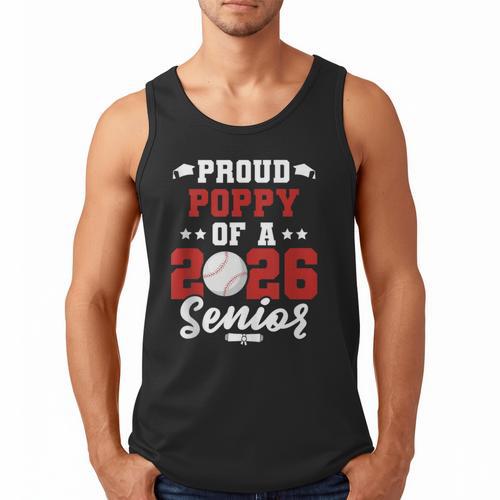 Class Of 2026 Senior Year Baseball Poppy 2026 Graduate Men Tank Top - Sportilla