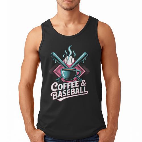Coffee And Baseball Baseball Player Men Tank Top - Sportilla