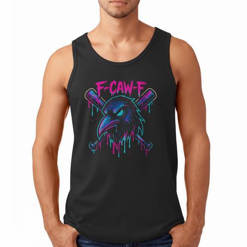 Cool Baseball F Caw F Crow Fcawf Raven Fawk Off Bird Men Tank Top - Sportilla