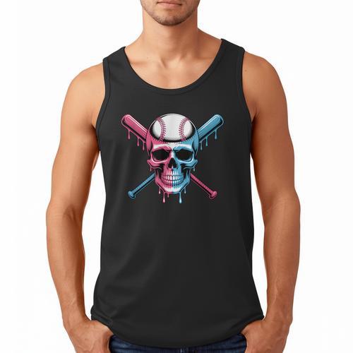 Cool Baseball Ice Cream Dripping Baseball Dad Baseball Lover Men Tank Top - Sportilla