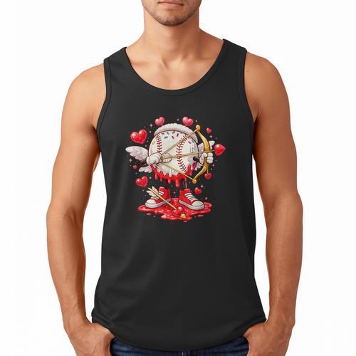 Cupid Baseball Drip Icecream Apparel Youth Boy Valentine Men Tank Top - Sportilla