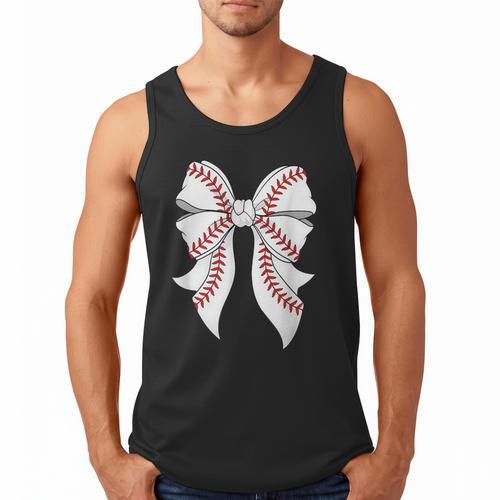 Cute Baseball Coquette Bow For Women Girls Baseball Mama Mom Men Tank Top - Sportilla