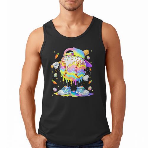 Cute Easter Baseball Ice Cream Boys Girls Kids Men Tank Top - Sportilla