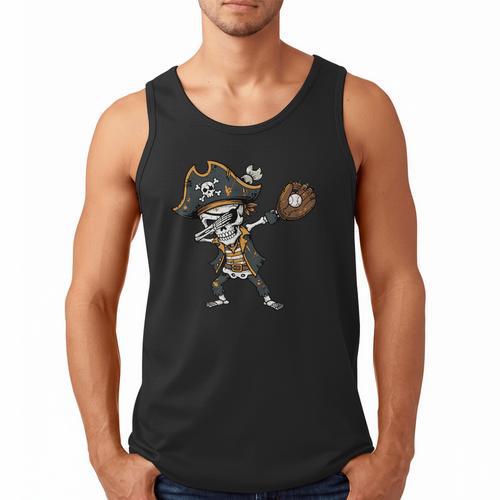 Dabbing Pirate Skeleton Baseball Dab Costume Boys Kids Men Men Tank Top - Sportilla