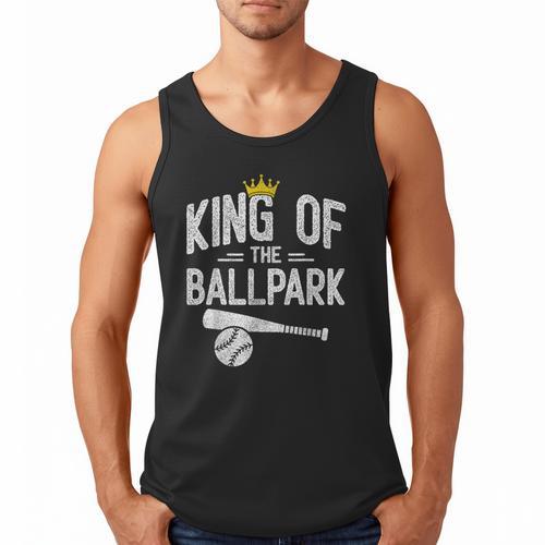 Dad Baseball For Men Baseball Dad King Of Ballpark Men Tank Top - Sportilla