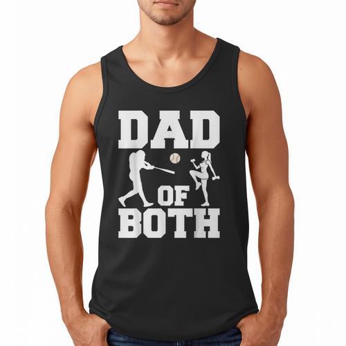 Dad Of Both Gymnastics Baseball Dad Men Tank Top - Sportilla
