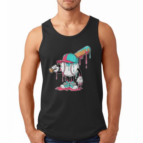 Drip Baseball For Boys Ice Cream Drip Youth Boys Sprinkles Men Tank Top - Sportilla