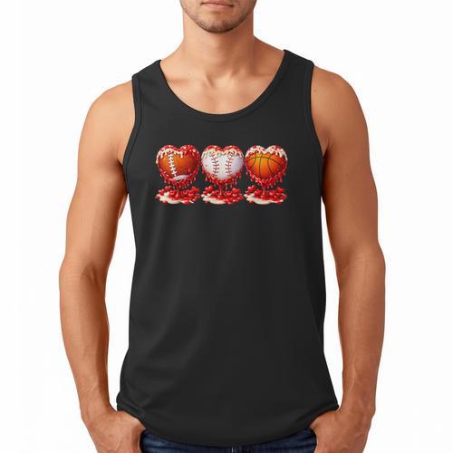 Drip Valentines Day Basketball Baseball Football Boy Men Kid Men Tank Top - Sportilla