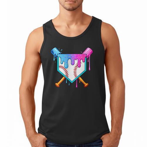 Dripping Baseball Pocket Respect The Drip Boys Baseball Men Tank Top - Sportilla