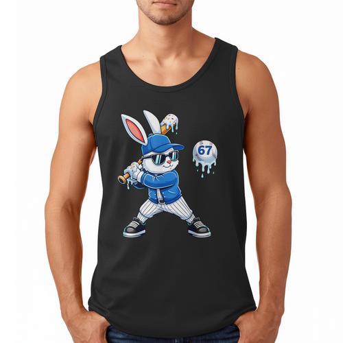 Dripping Drip Baseball Rabbit Bunny Easter Men Boy Kid Men Tank Top - Sportilla