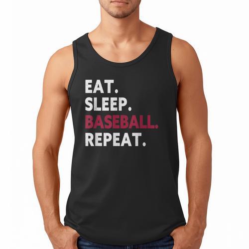 Eat Sleep Baseball Repeat Baseball Player Men Tank Top - Sportilla