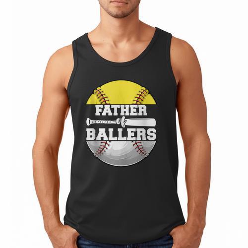 Father Of Ballers Softball Baseball Dad Men Tank Top - Sportilla
