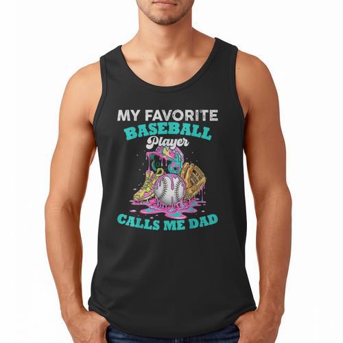 My Favorite Baseball Player Calls Me Dad Ice Cream Drip Men Tank Top - Sportilla