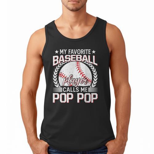 My Favorite Baseball Player Calls Me Pop Pop Men Tank Top - Sportilla