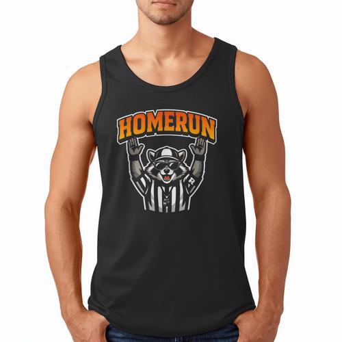 Football Referee Touchdown Baseball Homerun Raccoon Men Tank Top - Sportilla