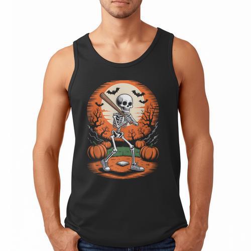 Halloween Skeleton Baseball Player Costume Men Boys Kids Men Tank Top - Sportilla