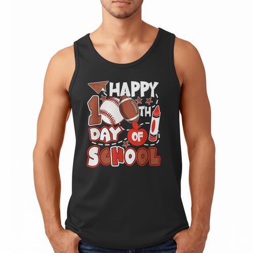 Happy 100 Days Of School Baseball Football PE Teacher Men Tank Top - Sportilla