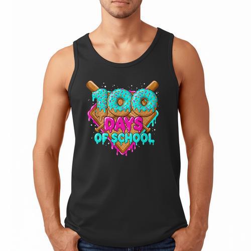 Happy 100 Days Of School Costume Baseball Drip Ice Cream Men Tank Top - Sportilla