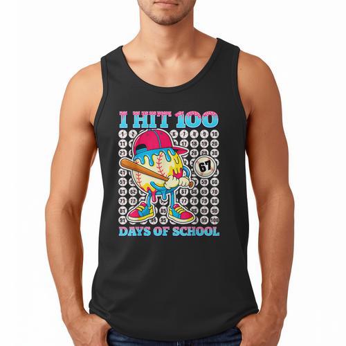 I Hit 100 Days Of School 67 Drip Baseball Boys Kids Men Tank Top - Sportilla