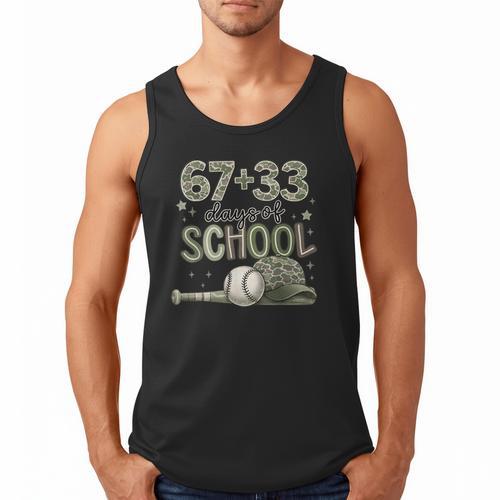 HUGvyn 6733 Days Of School Baseball 100 Days Camo Cap Boys Men Tank Top - Sportilla