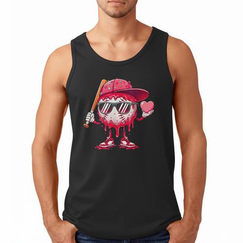 Ice Cream Drip Baseball Valentine's Day Spots Baseball Drip Men Tank Top - Sportilla