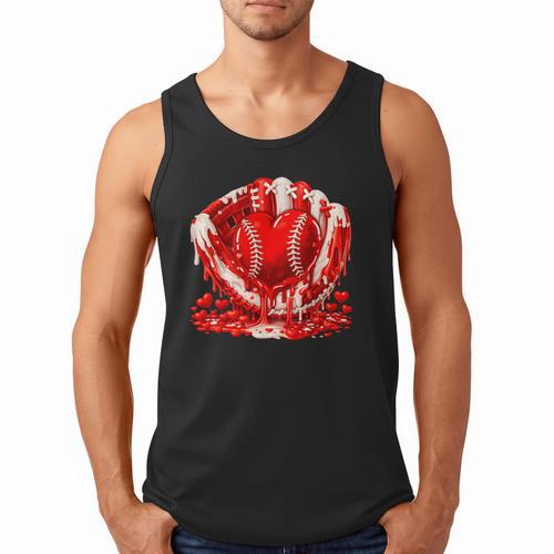 Ice Cream Drip Heart Valentines Day Baseball Boys Youth Kids Men Tank Top - Sportilla