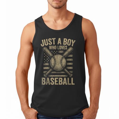 Just a Boy Who Loves Baseball Men Tank Top - Sportilla