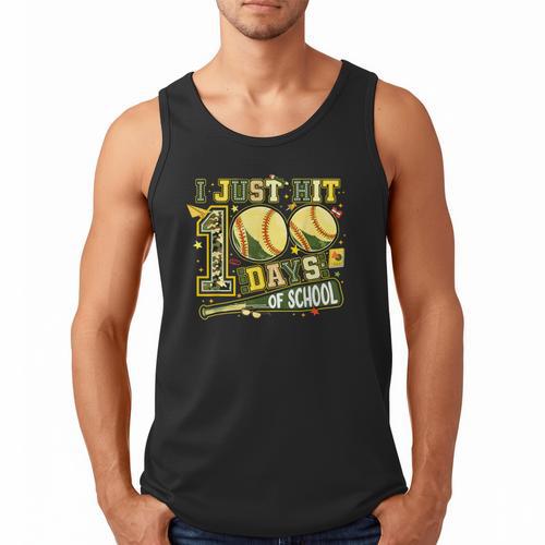 I Just Hit 100 Days Of School Baseball Teacher Boy Girl Kid Men Tank Top - Sportilla