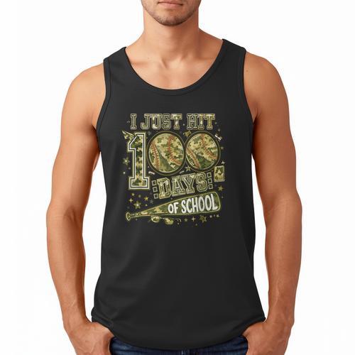 I Just Hit 100 Days Of School Camouflage Baseball Men Tank Top - Sportilla