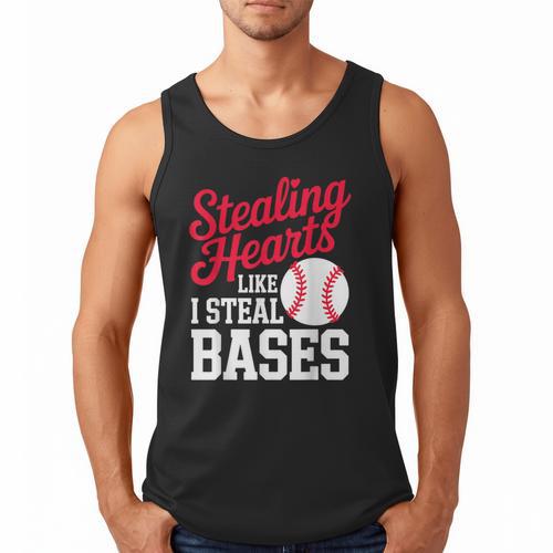 Kids Stealing Hearts Cute Baseball Boys Men Tank Top - Sportilla